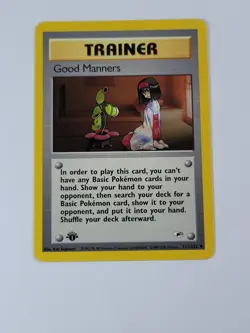 Pokemon Card 1st Edition Good Manners 111/132 Gym Heroes Regular US - Image 1