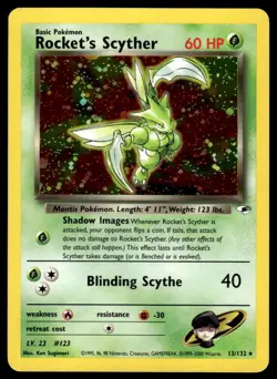 Pokemon TCG Gym Challenge #13/132 Rocket's Scyther LP+ - Image 1