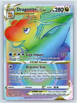 Dragonite VSTAR (Secret) 081/078 Pokemon GO - Rainbow Rare Full Art - NM Holo - Image 1