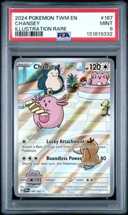 Chansey 187/167 Sv06: Twilight Masquerade - 2024 Pokemon TWM EN - IR Holo PSA 10 - Image 1