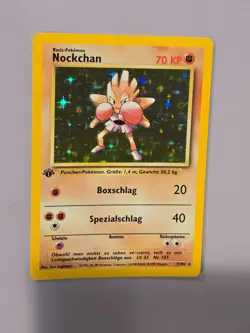 1st Edition💚 Pokemon HITMONCHAN German Holo Rare Base Set * 7/102 * LP - Image 1