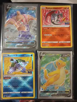Near Complete Set Pokemon Go TCG With Mewtwo Binder Radient Charizard Blastoise - Image 1