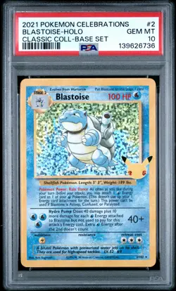 Blastoise Holo 2 Celebrations Classic Collection Pokemon PSA 10 *736 - Image 1