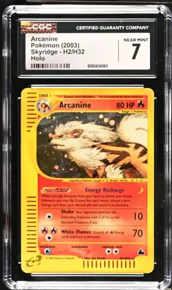 POKEMON CGC 7 NM Arcanine H2/H32 2003 Skyridge Rare Holo *4063 - Image 1