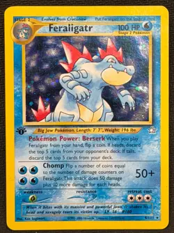FERALIGATR HOLO 2000 POKEMON NEO GENESIS 1ST EDITION 4/111 - Image 1