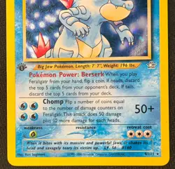 FERALIGATR HOLO 2000 POKEMON NEO GENESIS 1ST EDITION 4/111 - Image 3