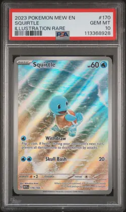 2023 POKEMON MEW EN-151 ILLUSTRATION RARE #170 SQUIRTLE PSA 10 - Image 1