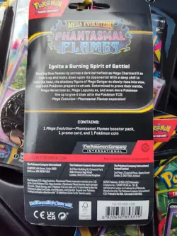 7 Pokemon Phantasmal Flames Booster Packs With Coin And Foil Sealed - Image 2