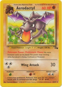 Pokemon TCG - Aerodactyl 16/62 - Rare Unlimited - Fossil Unlimited [Light Play] - Image 1