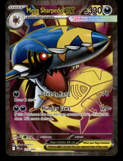 Mega Sharpedo ex 113/094 PFL Phantasmal Flames Pokemon Near Mint - Image 1