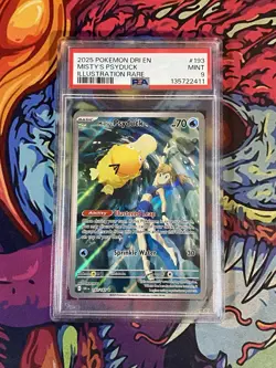 2025 POKEMON DRI EN-DESTINED RIVALS ILLUSTRATION RARE #193 MISTY'S PSYDUCK PSA 9 - Image 1