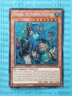 SUDA-EN016 Poseidra, the Storming Atlantean Secret Rare Yu-Gi-Oh Card 1st New - Image 1