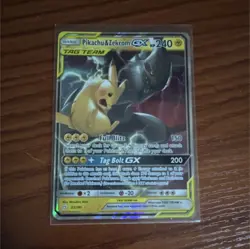 Pokemon TCG Pikachu & Zekrom GX 33/181 Holo Ultra Rare TAG TEAM 240 HP Card - Image 1