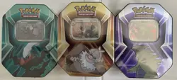 Pokemon TCG Triple Whammy Tins - Lot of 3 / All Variants / 99 Cards - Image 1