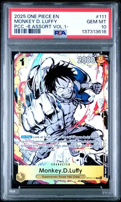 2025 ONE PIECE OP10-111 PREMIUM CARD COLLECTION VOL 1 MONKEY D LUFFY PSA 10 - Image 1