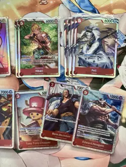 (17) One Piece TCG Red SR/ Mixed LOT 17 Foil Cards English Mixed Sets All NM - Image 3