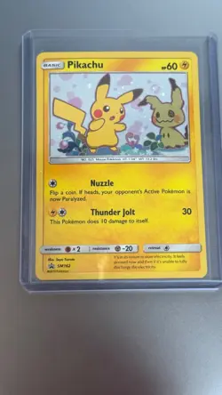 💎Pokemon 2019 Pikachu SM162 Pikachu & Mimikyu!! Black Star Promo Holo Card TCG - Image 1