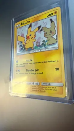 💎Pokemon 2019 Pikachu SM162 Pikachu & Mimikyu!! Black Star Promo Holo Card TCG - Image 3