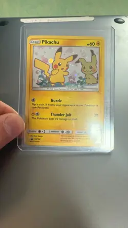 💎Pokemon 2019 Pikachu SM162 Pikachu & Mimikyu!! Black Star Promo Holo Card TCG - Image 5