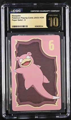 ✨✨ CGC 10 PRISTINE KOREAN POKEMON SLOWPOKE 2022 PAPER SAFARI 6 PLAYING CARD - Image 1