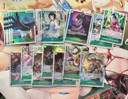 (18) One Piece TCG Green SR/ Mixed LOT 18 Foil Cards English Mixed Sets All NM - Image 2