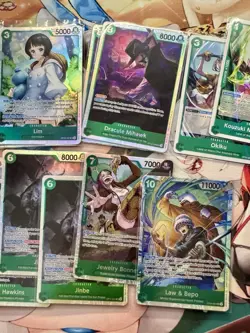 (18) One Piece TCG Green SR/ Mixed LOT 18 Foil Cards English Mixed Sets All NM - Image 4