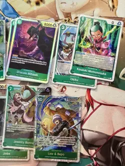 (18) One Piece TCG Green SR/ Mixed LOT 18 Foil Cards English Mixed Sets All NM - Image 5