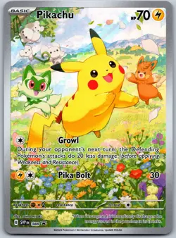 Pikachu 088 Sv: Scarlet & Violet Promo Cards - SVP Black Star Full Art NM Holo - Image 1