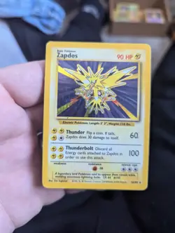 Pokemon TCG Zapdos 16/102 Base Set Holo Rare Unlimited WOTC Vintage - Image 1