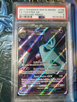 Toxapex GX Full Art PSA 9 Mint #136 Pokemon Sun and Moon Guardians Rising 2017 - Image 1