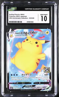 Surfing Pikachu VMAX 022/028 Japanese 25th Anniversary Pokemon TCG CGC 10 Gem - Image 1