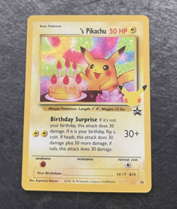 Pokemon Birthday Pikachu 24/53 Celebrations: Classic Collection Holo - Image 1