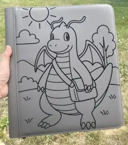Pokemon XL TOP LOADER Dragonite Laser Engraved Binder/ Made To Order! - Image 1