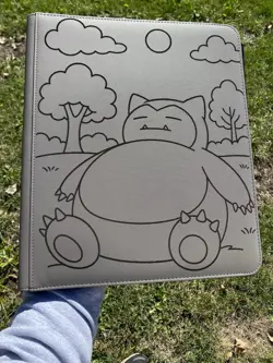 Pokemon XL TOP LOADER Snorlax Laser Engraved Binder/ Made To Order! - Image 1