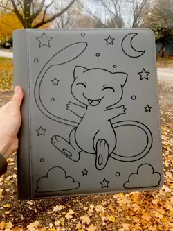 Pokemon XL TOP LOADER Mew Laser Engraved Binder/ Made To Order! - Image 1