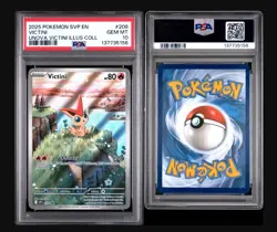 2025 POKEMON SVP EN-SV BLACK STAR PROMO #208 VICTINI UNOVA ILLUS COLL PSA 10 - Image 3