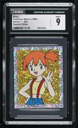 Misty Merlin Pokemon Album Stickers Silver Prism CGC 9 Mint 1999 - Image 1