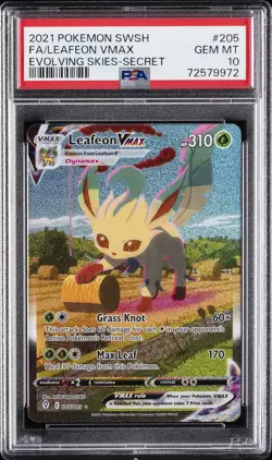 2021 POKEMON SWORD & SHIELD EVOLVING SKIES SECRET FULL ART/LEAFEON VMAX PSA 10 - Image 1