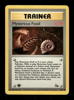 Pokemon Fossil 1st Edition #62/62 Mysterious Fossil Common - Image 1