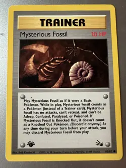 Pokemon 1st Edition Mysterious Fossil Common Fossil 62/62 LP - Image 1