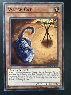 Watch Cat FLOD-EN028 Yu-Gi-Oh! Card Light Play Unlimited - Image 1
