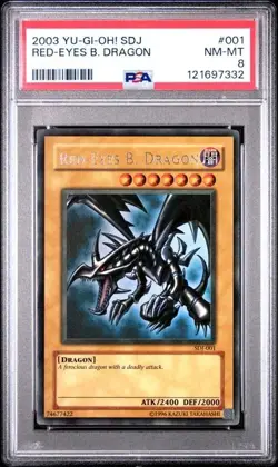 2003 Yu-Gi-Oh SDJ Red Eyes B Dragon #001 Graded PSA 8 NM MINT - Image 1