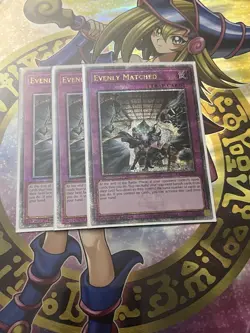 Yugioh! 3x NM Evenly Matched (Quarter Century Secret Rare) RA01-EN074 - Image 1