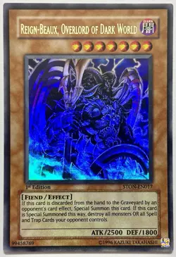 STON-EN017 Reign-Beaux, Overlord of Dark World Ultra Rare 1st Ed Lightly Played - Image 1
