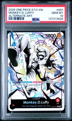 2025 ONE PIECE ST21-001 GEAR 5 MONKEY D. LUFFY LEADER PARALLEL ENGLISH PSA 10 - Image 1