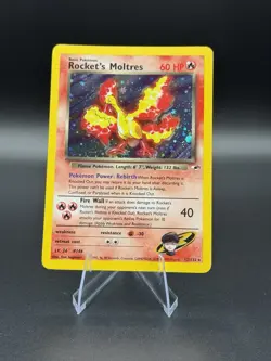 Pokemon TCG Rockets Moltres Holo Rare Card 12/132 Gym Heroes 1999-2000 - Image 1