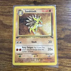 Pokemon TCG Sandslash Fossil, 1st Edition Uncommon Card 41/62 - Image 1