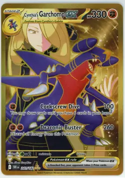 Pokemon TCG Cynthia's Garchomp EX Holo Card 241/182 Sv10: Destined Rivals - Image 1