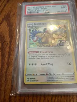 Pokemon TCG Archeops Holo Prerelease Staff PSA 9 Graded Card Mint SWSH272 - Image 4