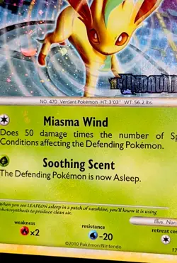 Leafeon 17/90 VLP Holo Foil Bleed HGSS Undaunted Pokemon Promo. Fast Shipping! - Image 3